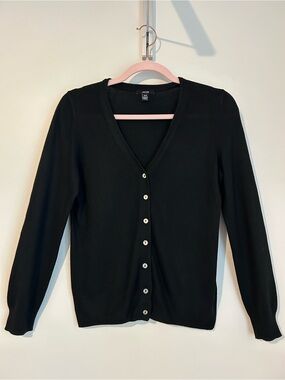 Vintage Jacob Black V-Neck Button Front Cardigan, Size Medium